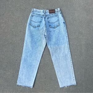 Vintage 80s Jordache acid wash metallic industrial detail high rise jeans